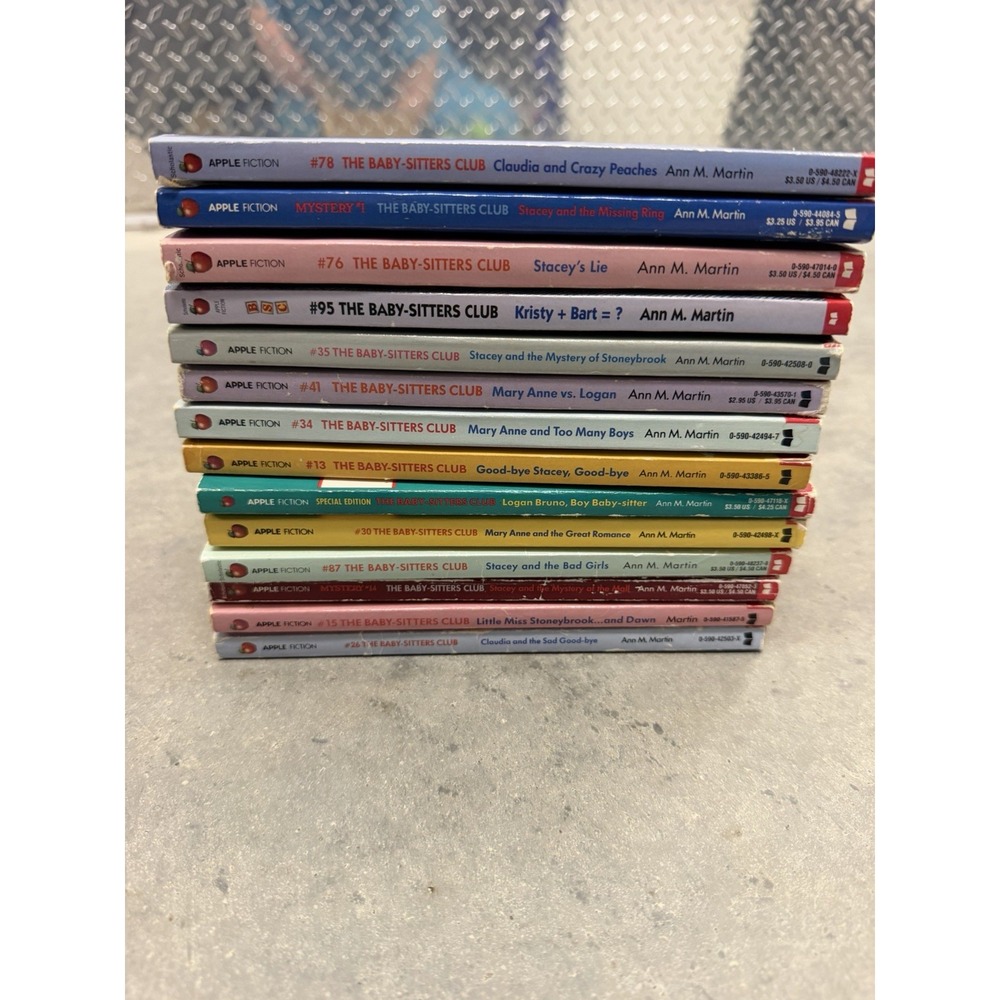 Vintage Baby-Sitters Club Books Lot 14 Ann M Martin 1980s 1990s Apple